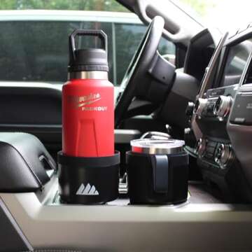 [Upgraded] Integral Ultimate Car Cup Holder Expander - Adjustable Base - Organizer & Expander for Ve...