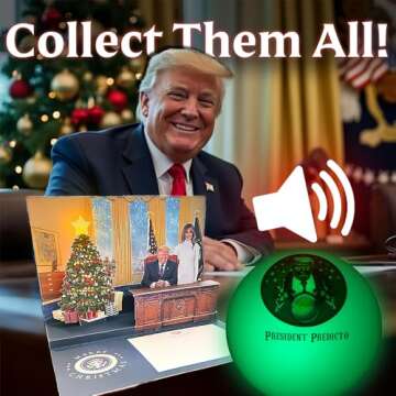 Talking Trump President Predicto Fortune Telling Ball - Lights Up & Responds - Ask Questions & Hear Donald Answer, Unique Patriotic Desktop Collectible