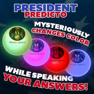 Talking Trump President Predicto Fortune Telling Ball - Lights Up & Responds - Ask Questions & Hear Donald Answer, Unique Patriotic Desktop Collectible