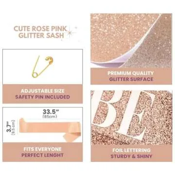 MAGICSHOP4U Mom to be sash - Mom To Be Rose Satin Sash - Baby Shower Decorations, Gender Reveal, Welcome Baby, Baby Sprinkle, Baby Shower Sash, Mummy to be - Light Pink Baby Shower