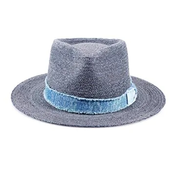 Summer Raffia Straw Fedora Hat UV Protection Stylish Design