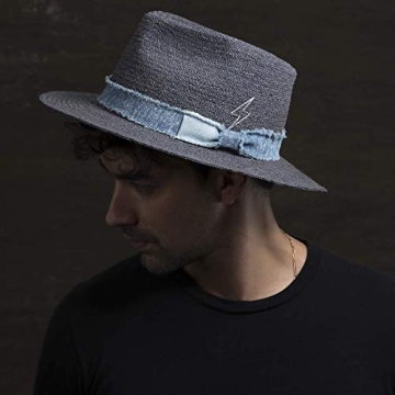 Summer Raffia Straw Fedora Hat UV Protection Stylish Design