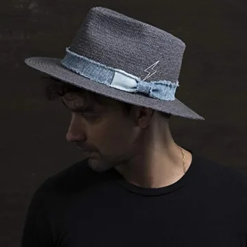 Summer Raffia Straw Fedora Hat UV Protection Stylish Design