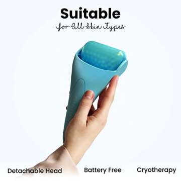 ROSELYNBOUTIQUE Ice Roller for Face Wrinkles Fine Lines Puffiness Stick Massager Facial Skin Care To...