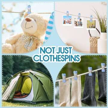 Durable 30 Pack Stainless Steel Clothes Pins for Multiple Uses