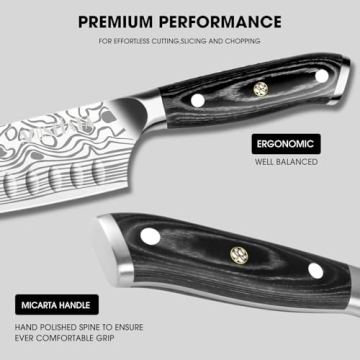 MOSFiATA Santoku Knife - Ultra Sharp 7" German Steel Knife