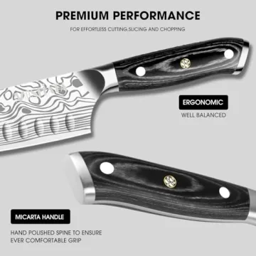 MOSFiATA Santoku Knife - Ultra Sharp 7" German Steel Knife
