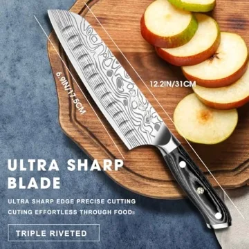 MOSFiATA Santoku Knife - Ultra Sharp 7" German Steel Knife