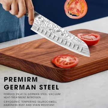 MOSFiATA Santoku Knife - Ultra Sharp 7" German Steel Knife