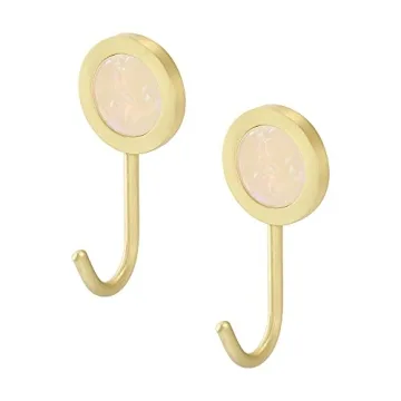 WarmHut 2 Pack Adhesive Hooks, Stylish Wall Damage Free Key Holders for Home