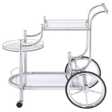 Coaster Home Furnishings Sarandon 3-Tier Serving Cart Chrome and Clear