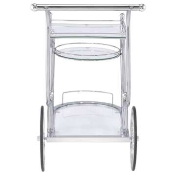 Coaster Home Furnishings Sarandon 3-Tier Serving Cart Chrome and Clear
