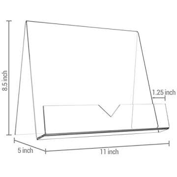 MyGift Modern 4 mm Clear Acrylic Cookbook Holder - Recipe Stand