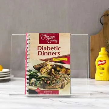 MyGift Clear Acrylic Cookbook Holder for Kitchen Use