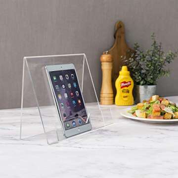 MyGift Clear Acrylic Cookbook Holder for Kitchen Use