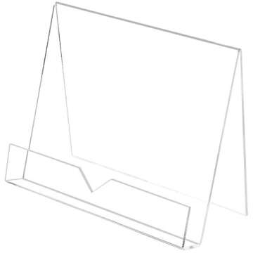 MyGift Clear Acrylic Cookbook Holder for Kitchen Use