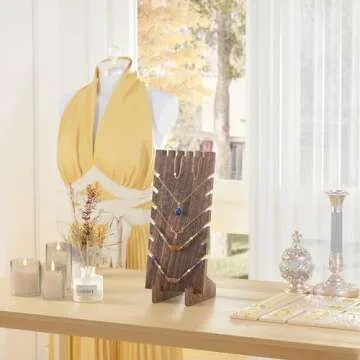 Lolalet Wooden Jewelry Display Series, Necklace Bracelets Earrings Rings Jewelries Stand Freestandin...