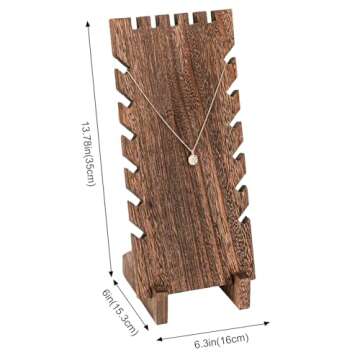 Lolalet Wooden Jewelry Display Series, Necklace Bracelets Earrings Rings Jewelries Stand Freestanding Natural Wood Holder Jewelry Rack for Selling Vendor Store -1 Pack, Necklace