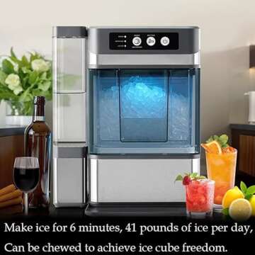 Large Capacity Ice Maker with Self-Cleaning Functionality