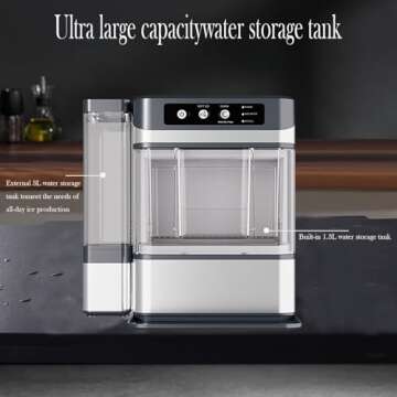 Large Capacity Ice Maker with Self-Cleaning Functionality