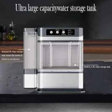 Large Capacity Ice Maker with Self-Cleaning Functionality