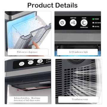 Large Capacity Ice Maker with Self-Cleaning Functionality