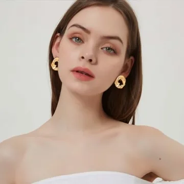 Shop Elegant HESSAWELL Gold Hammered Earrings for Women