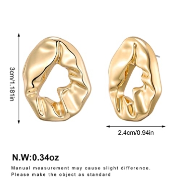 Shop Elegant HESSAWELL Gold Hammered Earrings for Women