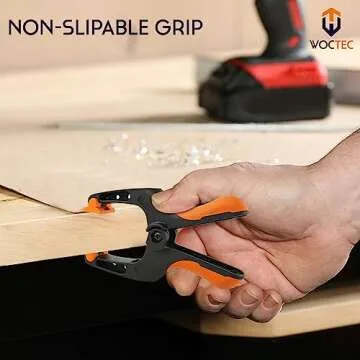 WOCTEC 4 Pack Spring Clamps Heavy Duty, 6 Inch Wodworking Clamps for Crafts and Pool Cover Clips with 3 Inch Jaw Opening for Cover Holding and Wood Gluing