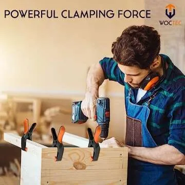 WOCTEC 4 Pack Spring Clamps Heavy Duty, 6 Inch Wodworking Clamps for Crafts and Pool Cover Clips with 3 Inch Jaw Opening for Cover Holding and Wood Gluing