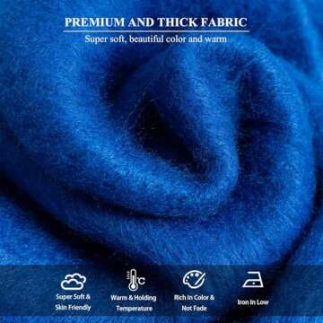 TUSHUSTY Winter Women Chunky Scarf Warm Blanket Big Thick Large Oversized Wrap Colorful Long Solid Scarves Deep Blue