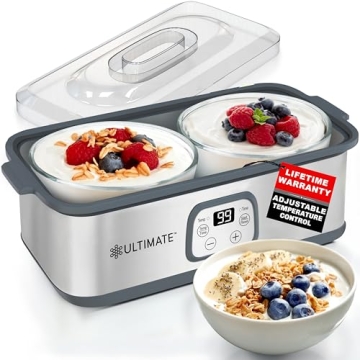 Ultimate Probiotic Yogurt Maker with Adjustable Time & Temp Control - Make Trillions of Live Probiot...