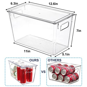 Moretoes Clear Plastic Storage Organizing Bins – 6 Pack