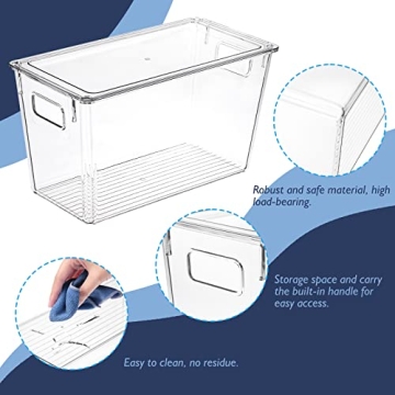 Moretoes Clear Plastic Storage Organizing Bins – 6 Pack