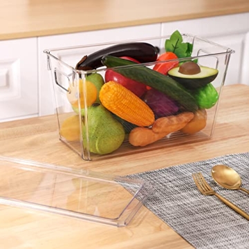 Moretoes Clear Plastic Storage Organizing Bins – 6 Pack