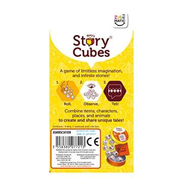 Rory's Story Cubes (Eco-Blister) | Storytelling Game for Kids and Adults | Fun Family Game | Creative | Ages 6 and up | 1+ Players | Average Playtime 10 Minutes | Made by Zygomatic