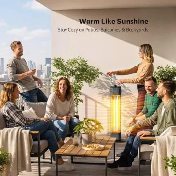 34" Infrared Tower Heater - Instant Outdoor Warmth