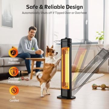 34" Infrared Tower Heater - Instant Outdoor Warmth