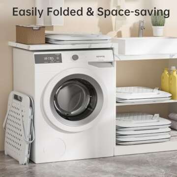 HAIXIN HOME 45L Collapsible Laundry Baskets, Plastic Foldable Laundry Hamper, Portable Storage Baske...