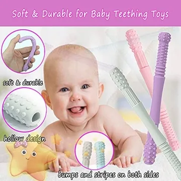 Soft Silicone Teething Tubes for Babies Dishwasher Safe