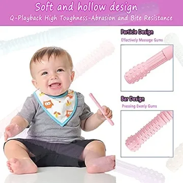 Soft Silicone Teething Tubes for Babies Dishwasher Safe