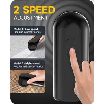 Fabric Shaver Lint Remover, Sweater Shaver to Remove Pilling, Lint Shaver with 2-Speed Power Adjustment, Fuzz Shaver for Clothes Balls-Battery Operated Black
