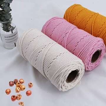 Eco-Friendly 100% Natural Cotton Macrame Cord 4mm
