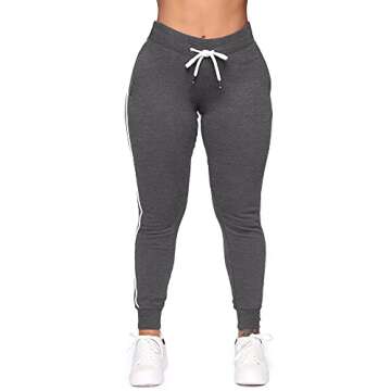 POSESHE Women Plus Size Casual Drawstring Elastic Waistband Joggers Trousers Tapered Running Workout...