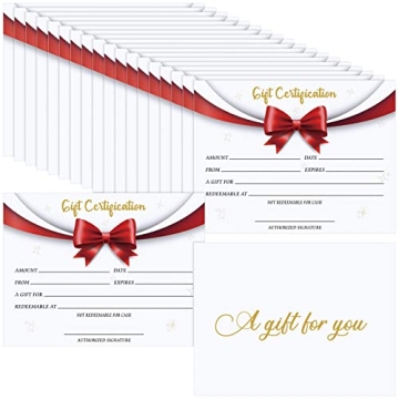 50pcs Blank Gift Certificates for Small Business & Xmas Gifts