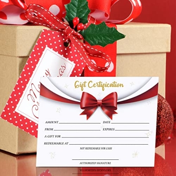 Blank Gift Certificates for Small Business Gifts