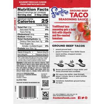 Frontera, Sauce Taco Seasoning Ground Beef