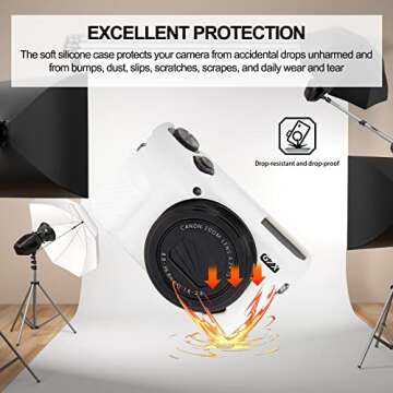 Easy Hood G7X Mark II Case G7X Camera Silicone Case, Soft Silicone Protective Cover for Canon Powers...