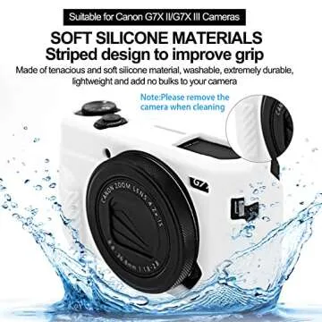 Easy Hood G7X Mark II Case G7X Camera Silicone Case, Soft Silicone Protective Cover for Canon Powershot G7X Mark II DSLR Camera (White)