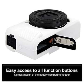 Easy Hood G7X Mark II Case G7X Camera Silicone Case, Soft Silicone Protective Cover for Canon Powershot G7X Mark II DSLR Camera (White)